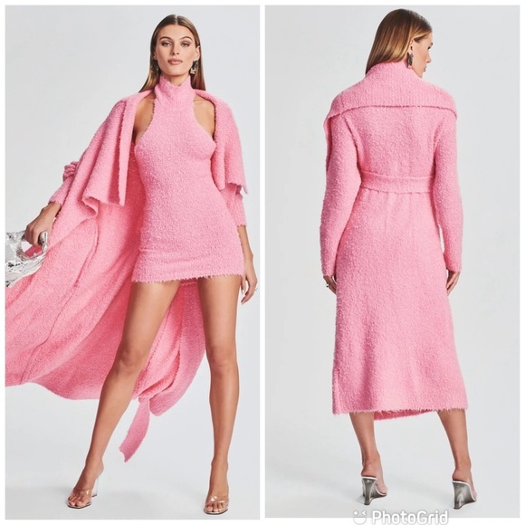 SER.O.YA RUE BOUCLE CARDIGAN in Rose Bloom - Picture 2 of 10